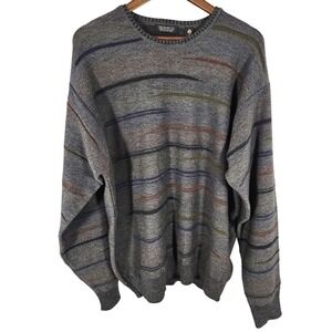 Segreto‎ Made in Bulgaria Mens Gray 100% Wool Long Sleeve Crew Neck Sweater XXL